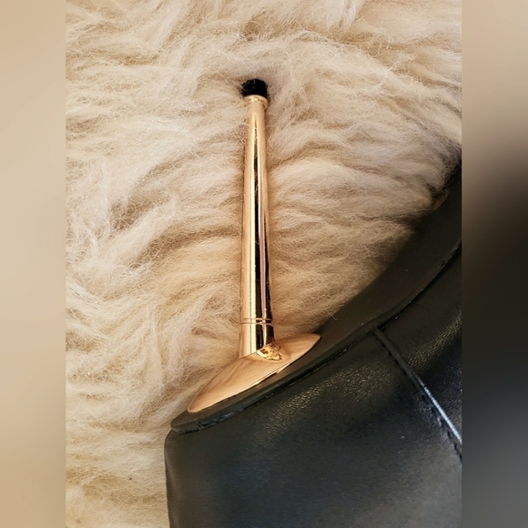 Black genuine leather stiletto ankle boots  NEW 7.5 - Picture 5 of 12